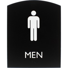 Lorell LLR 02676 Restroom Sign - 1 Each - Men Printmessage - 6.8 Width