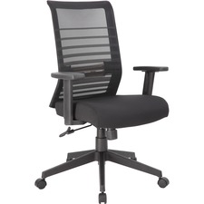 Lorell LLR 00590 Horizontal Mesh Back Task Chair - Fabric Seat - Black