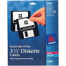 Avery AVE 06490 Averyreg; Floppy Disk Label - Removable Adhesive - Squ