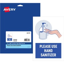 Avery AVE 83179 Averyreg; Surface Safe Use Hand Sanitizer Wall Decals 