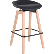 Lorell LLR 68563 Modern Low-back Stool - Low Back - Black - 1 Each