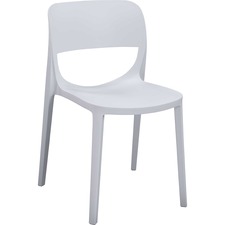 Lorell LLR 42961 Indooroutdoor Hospitality Poly Stack Chair - White - 