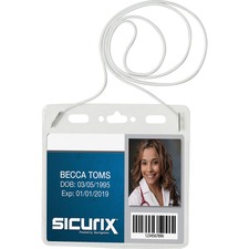 Baumgartens BAU 67838 Sicurix Vinyl Badge Holder With Elastic Neckcord