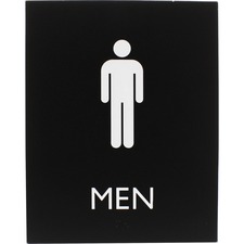 Lorell LLR 02667 Restroom Sign - 1 Each - Men Printmessage - 6.4 Width