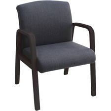 Lorell LLR 68559 Gray Flannel Fabric Guest Chair - Gray, Black Fabric 