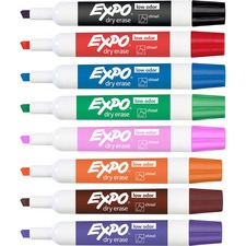 Newell SAN 80078 Expo Low-odor Dry-erase 8-color Marker Set - Chisel M