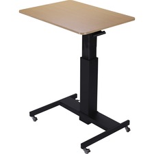 Lorell LLR 00076 28 Sit-to-stand School Desk - Black Oak Square Top - 