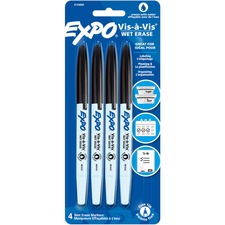 Newell SAN 2134050 Expo Vis-a-vis Wet-erase Markers - Fine Marker Poin