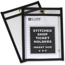 C-line CLI 46046 Shop Ticket Holders, Stitched - Both Sides Clear, 4 X