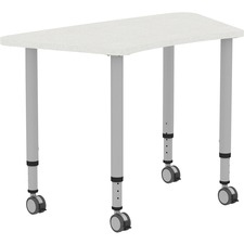 Lorell LLR 69583 Height-adjustable Trapezoid Table - Trapezoid Top - 6