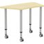 Lorell LLR 69584 Height-adjustable Trapezoid Table - Trapezoid Top - 6