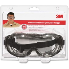 3m MMM 91264H1DC Chemical Splashimpact Goggles - Wraparound Lens, Flam