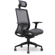 Lorell LLR 03208 Mesh Task Chair With Headrest - Black - Armrest - 1 E