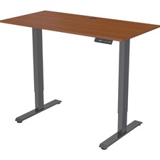 Lorell LLR 03620 Height-adjustable 2-motor Desk - Dark Walnut Rectangl