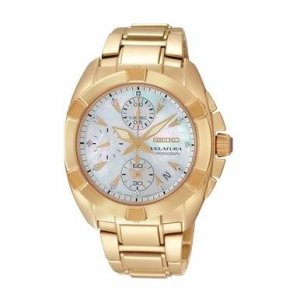 Seiko SNDY22P2 Velatura Gold Stainless Steel Mother Of Pearl Dial Chro