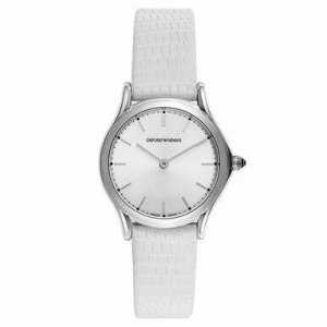 Emporio ARS7004 Swiss Quartz Women's Classic White Leather Watch