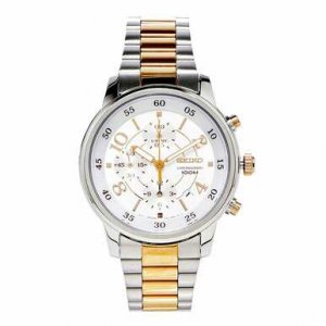 Seiko SNDW86 Matrix Two Tone Stainless Steel Silver Dial Men's Chronog