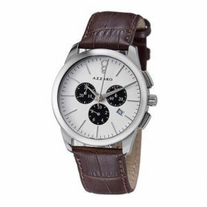 Azzaro AZ2040.13AH.000 Az2040.13ah.000 Legend Brown Leather White Dial