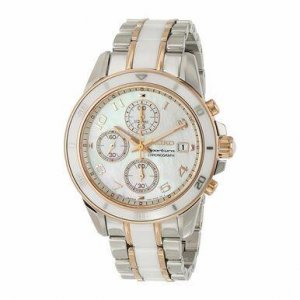 Seiko SNDX54 Two Tone Rosegold Mother Of Pearl Dial Women's Ceramic Ch