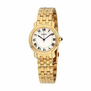 Seiko SRZ520 Essential Gold Stainless Steel White Dial Women's Quartz 