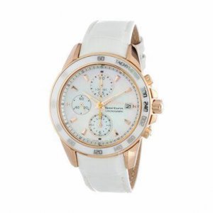 Seiko SNDX98 Sportura Mother Of Pearl Dial Women's White Leather Chron