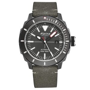 Brav AL525LGGW4TV6 Alpina Men's  'seastrong Diver' Grey Dial Grey Leat