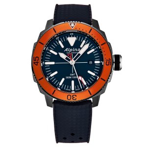 Brav AL247LNO4TV6 Alpina Men's  'seastrong' Diver Gmt Blue Dial Rubber