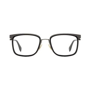 Glop FF M0064-807 Fendi Ff M0064-807 Black Square Men's Metal Eyeglass