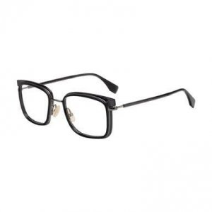 Glop FF M0064-807 Fendi Ff M0064-807 Black Square Men's Metal Eyeglass