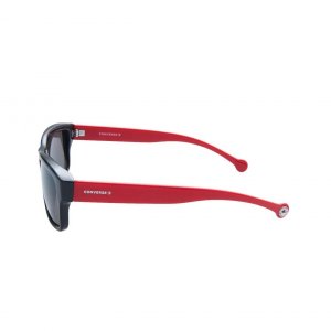 Glop SCO080Q Converse  Black Red Rectangular Black Lens Men's Sunglass