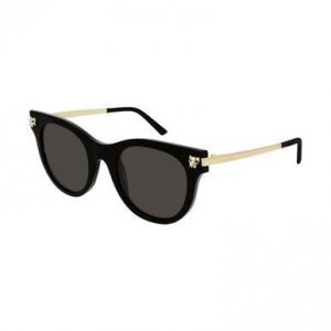 Glop CT0024S-005 Cartier Ct0024s-005 Black Gold Cat-eye Grey Lens Wome