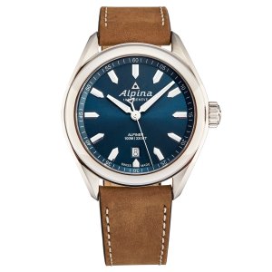 Brav AL240NS4E6 Alpina Men's  'alpiner' Blue Dial Brown Leather Strap 