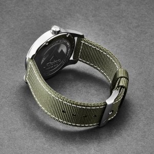 Brav AL240S4S6 Alpina  Mens 'startimer Pilot' White Dial Green Nylon S