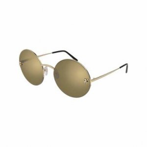 Glop CT0022S-002 Cartier Ct0022s-002 Gold Round Gold Mirror Lens Women