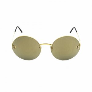 Glop CT0022S-002 Cartier Ct0022s-002 Gold Round Gold Mirror Lens Women