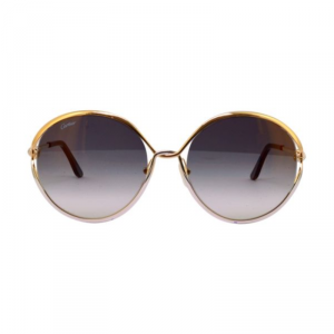 Glop CT0226S-001 Cartier Ct0226s-001 Women's Gold Round Metal Frame Gr