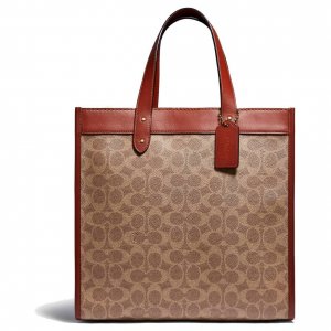 888d COACH C0776-B4SI0 Coach Field Tote In Signature Canvas With Horse