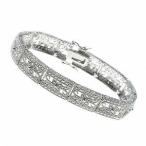 Joyswag OSB405 Finesque Sterling Silver 110ct Tdw Diamond Filigree Flo