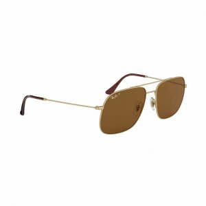 Glop RB3595-901383 Ray-ban Rb3595-901383 Gold Square Brown Classic B-1