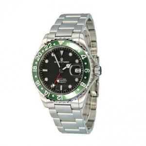 Revue 17572.2134 17572.2134 Diver Gmt Black Dial Green Bezel Stainless