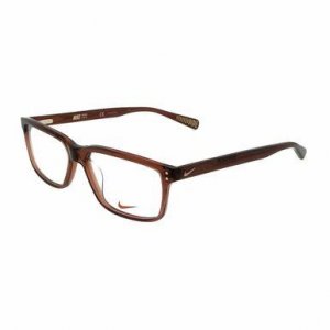 Glop 7239-254 Nike 7239-254 Brown Rectangular Men's Plastic Eyeglasses