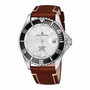 Revue 17571.2527 17571.2527 Diver Silver Dial Light Brown Leather Men'