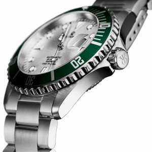 Revue 17571.2124 17571.2124 Diver Silver Dial Green Bezel Men's Stainl