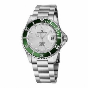 Revue 17571.2124 17571.2124 Diver Silver Dial Green Bezel Men's Stainl