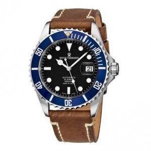 Revue 17571.2535 17571.2535 Diver Black Dial Men's Brown Leather Autom