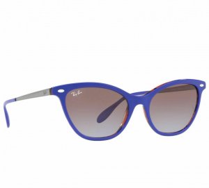 Glop RB4360-123668 Ray-ban Rb4360-123668 Blue Gunmetal Cat Eye Brown V