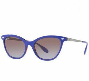 Glop RB4360-123668 Ray-ban Rb4360-123668 Blue Gunmetal Cat Eye Brown V