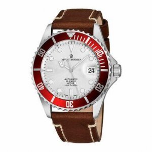 Revue 17571.2526 17571.2526 Diver Red Bezel Silver Dial Men's Swiss Au