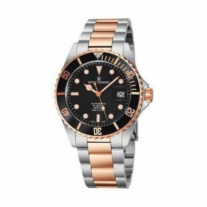 Revue 17571.2157 17571.2157 Diver Black Dial Two Tone Rosegold Stainle