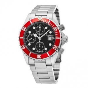 Revue 17571.6136 17571.6136 Diver Stainless Steel Red Bezel Black Dial